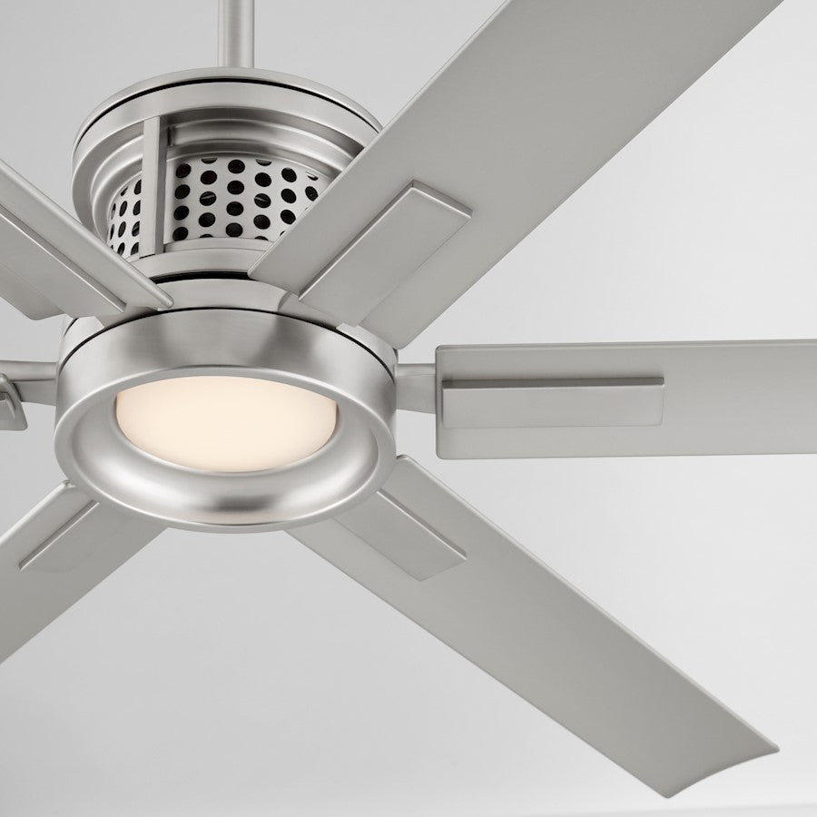 Quorum Zeus 65" Patio Fan, Satin Nickel