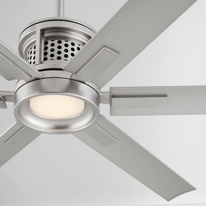 Quorum Zeus 65" Patio Fan, Satin Nickel