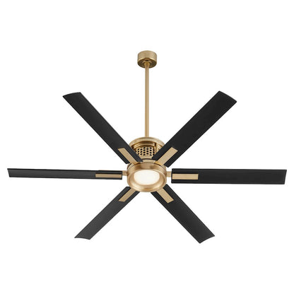 Quorum Zeus 65" Patio Fan, Aged Brass