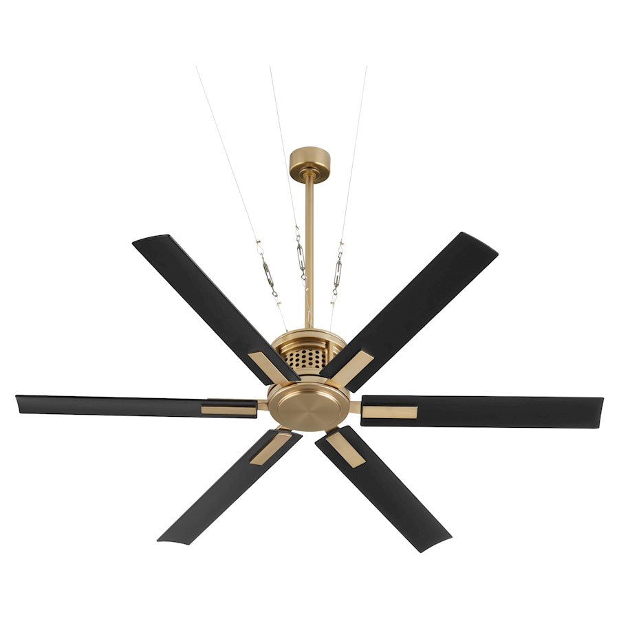 Quorum Zeus 65" Patio Fan, Aged Brass
