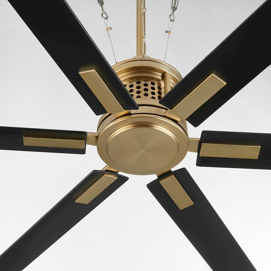 Quorum Zeus 65" Patio Fan, Aged Brass