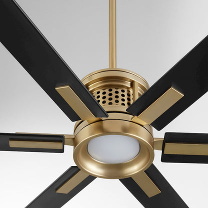 Quorum Zeus 65" Patio Fan, Aged Brass
