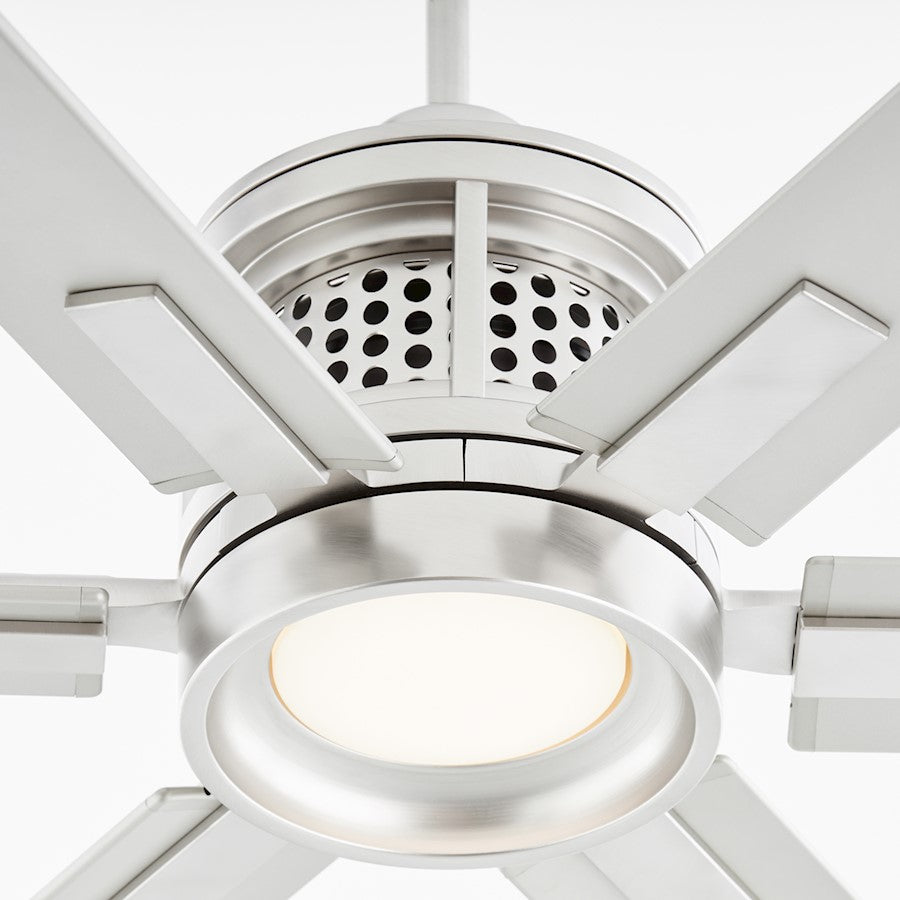 Quorum Zeus 80" Patio Fan, Satin Nickel