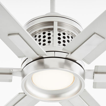 Quorum Zeus 80" Patio Fan, Satin Nickel