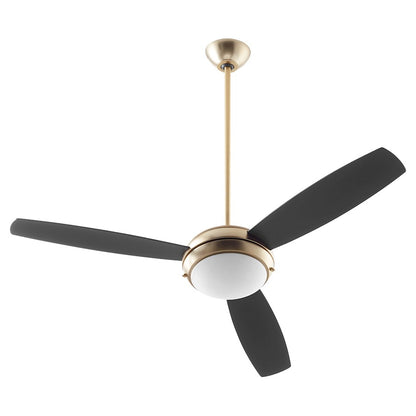 Quorum Expo 3 Blade LED Fan, Aged Brass