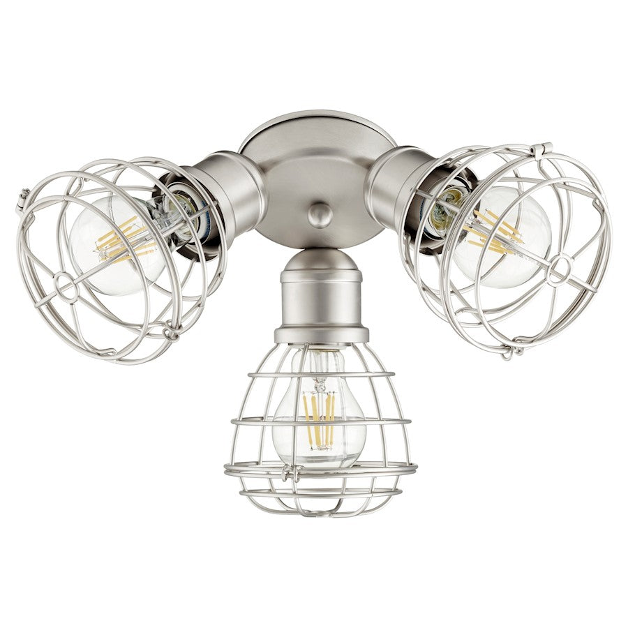 Quorum 3 Light Patio Light Kit, Satin Nickel