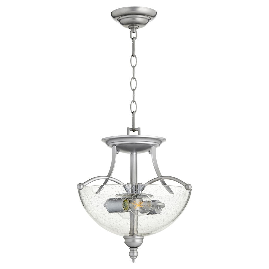 Quorum Aspen 2 Light Dual Mount, Classic Nickel/Clear Seeded