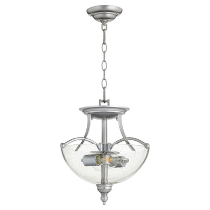Quorum Aspen 2 Light Dual Mount, Classic Nickel/Clear Seeded