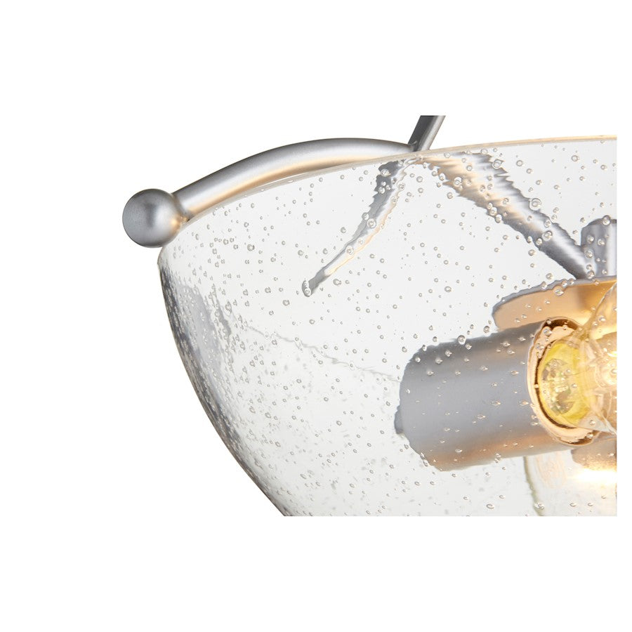 Quorum Aspen 2 Light Dual Mount, Classic Nickel/Clear Seeded