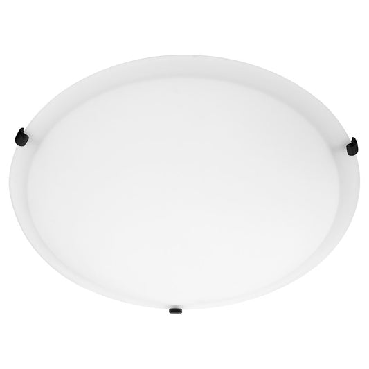 Quorum 20" Ceiling Mount, Matte Black/Satin Opal - 3000-20159