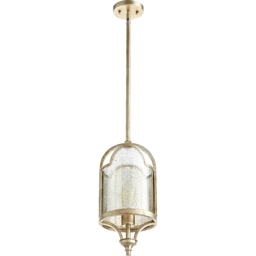 Quorum Lucca 1 Light Pendant, Aged Silver Leaf