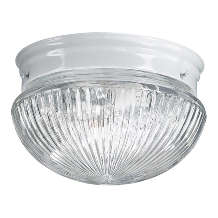 Quorum 8" Ribbed Mushroom, White