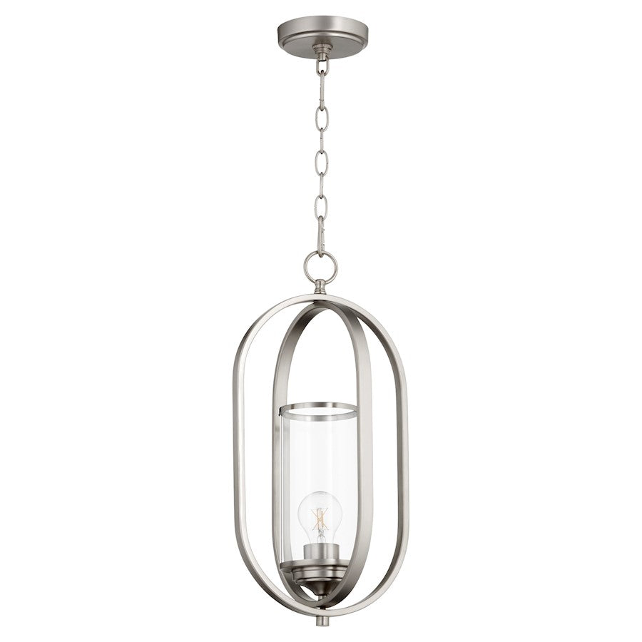 Quorum Collins 1 Light Pendant, Satin Nickel