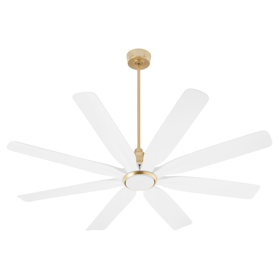Quorum Rosales 60" 8 Blade Patio Fan, Aged Brass