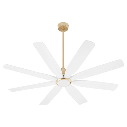 Quorum Rosales 60" 8 Blade Patio Fan, Aged Brass