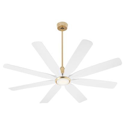 Quorum Rosales 60" 8 Blade Patio Fan, Aged Brass