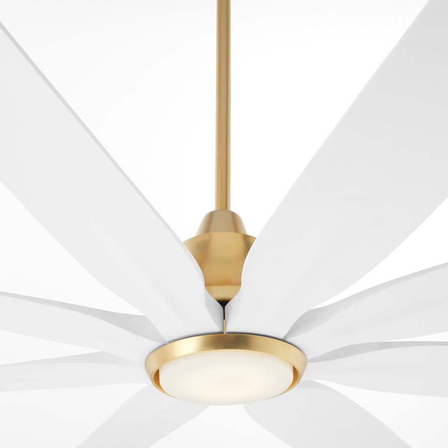 Quorum Rosales 60" 8 Blade Patio Fan, Aged Brass