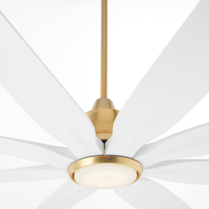 Quorum Rosales 60" 8 Blade Patio Fan, Aged Brass