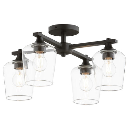 Quorum Veno 4Lt Ceiling Mount, Matte Black/Clear
