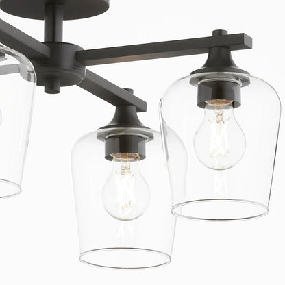 Quorum Veno 4Lt Ceiling Mount, Matte Black/Clear