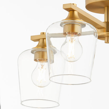 Quorum Veno 4Lt Ceiling Mount, Aged Brass/Clear