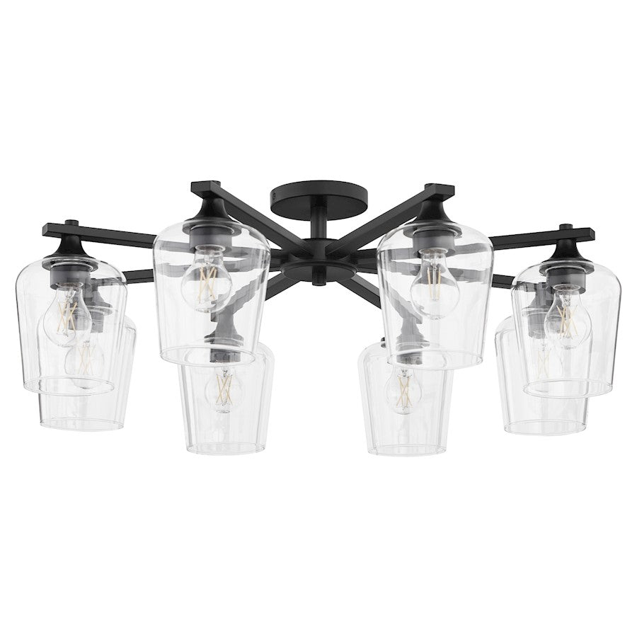 Quorum Veno 8Lt Ceiling Mount, Matte Black/Clear - 358-8-59