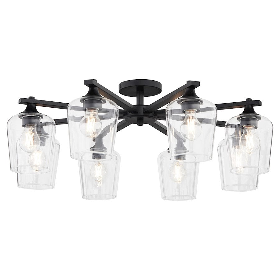 Quorum Veno 8Lt Ceiling Mount, Matte Black/Clear