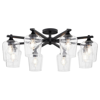 Quorum Veno 8Lt Ceiling Mount, Matte Black/Clear