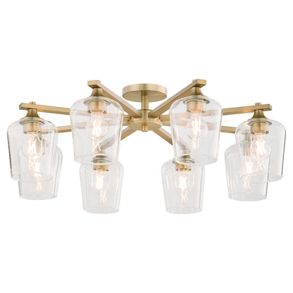 Quorum Veno 8Lt Ceiling Mount, Aged Brass/Clear