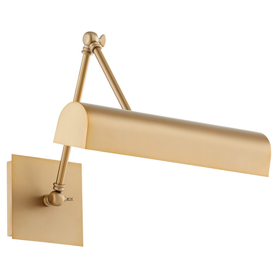 Quorum 15" Gooseneck Picture Light, Aged Brass - 411-15-80