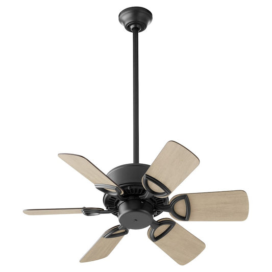 Quorum Estate 30" Ceiling Fan, Matte Black/Weathered Gray