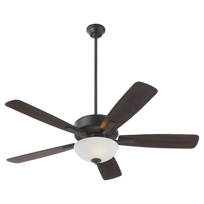 Quorum Ovation Satin Opal Bowl Ceiling Fan, Matte Black