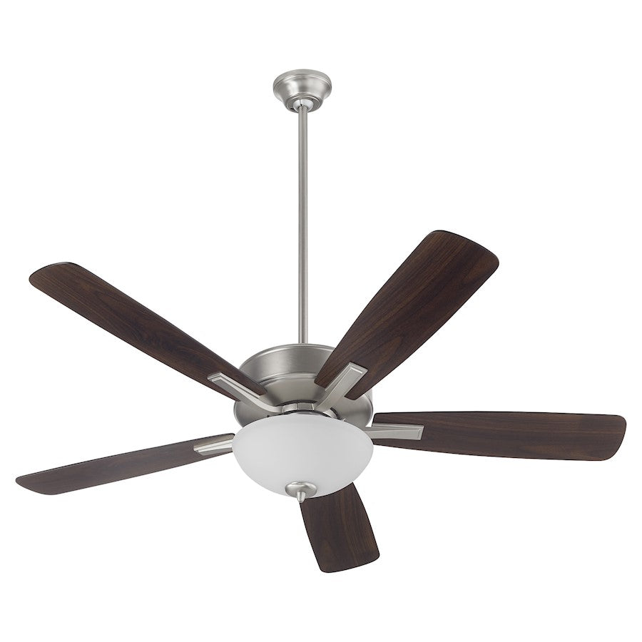 Quorum Ovation Satin/Opal Bowl Ceiling Fan, Satin Nickel - 4525-2165