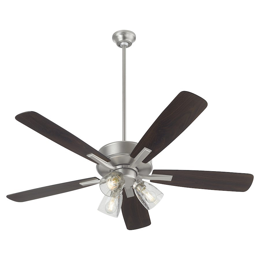 Quorum Ovation 3Lt Clear/Seeded Ceiling Fan, Satin Nickel