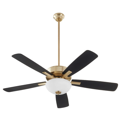 Quorum Ovation Opal Ceiling Fan, Aged Brass