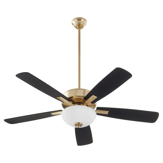 Quorum Ovation Opal Ceiling Fan, Aged Brass