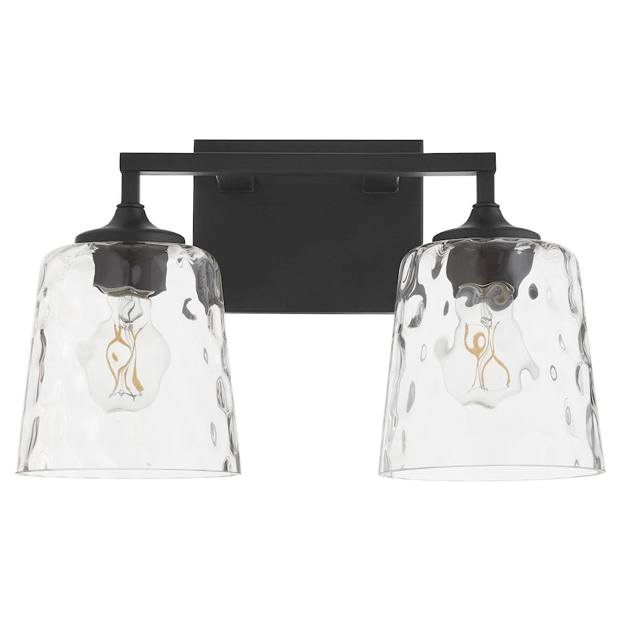 2 Light Bathroom Vanity Light, Matte Black