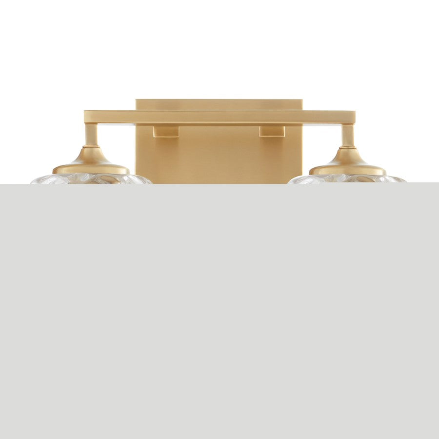2 Light Bathroom Vanity Light, Aged Brass