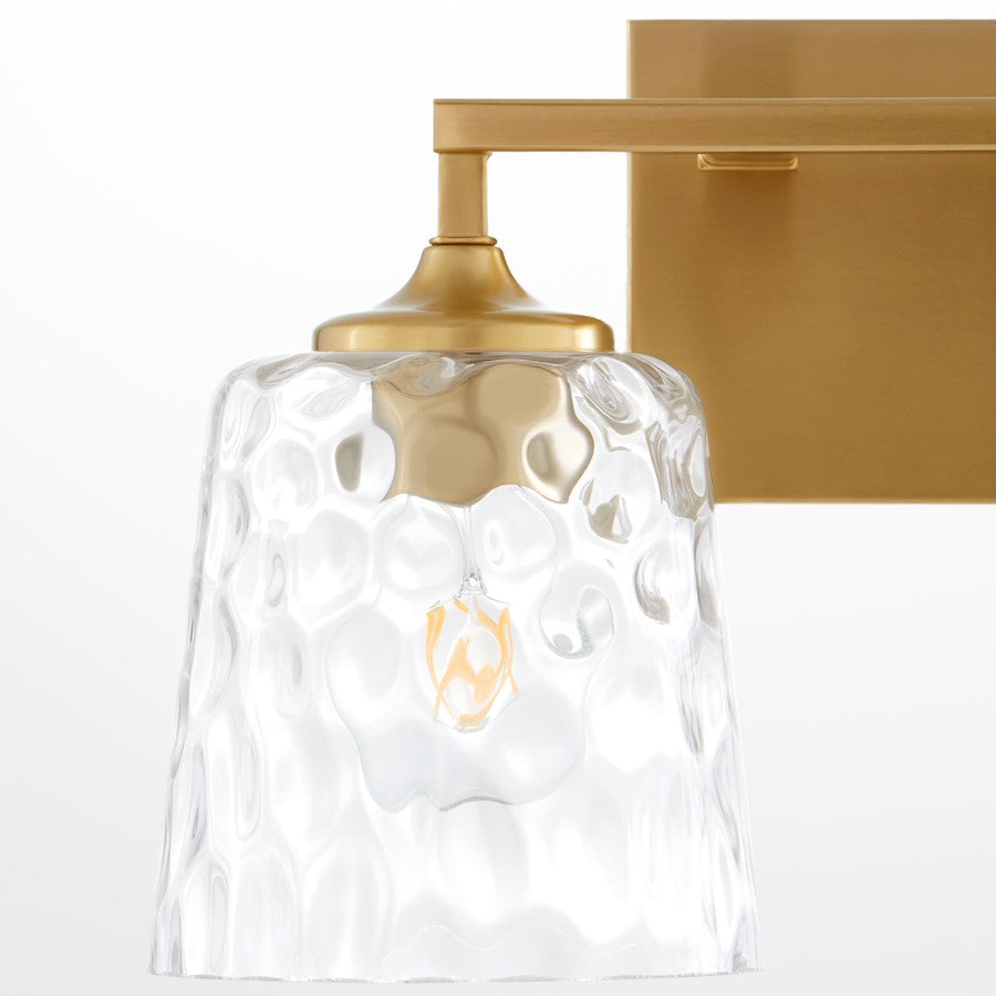 2 Light Bathroom Vanity Light, Aged Brass
