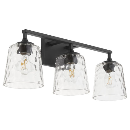 3 Light Bathroom Vanity Light, Matte Black