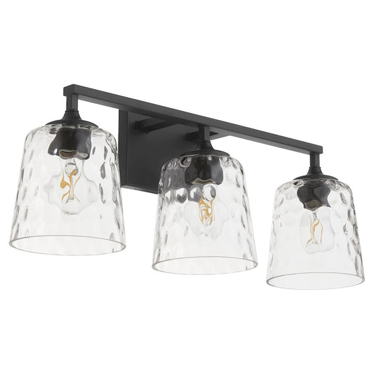 3 Light Bathroom Vanity Light, Matte Black