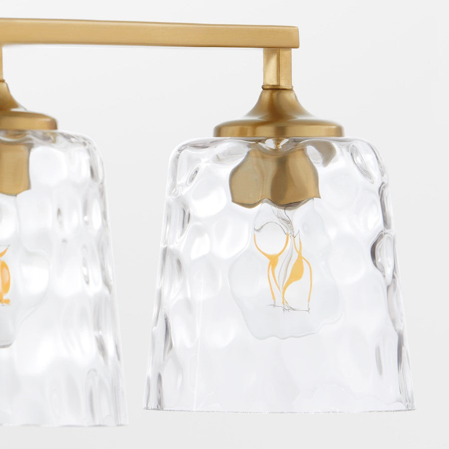 3 Light Bathroom Vanity Light, Aged Brass