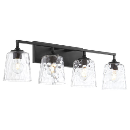 4 Light Bathroom Vanity Light, Matte Black