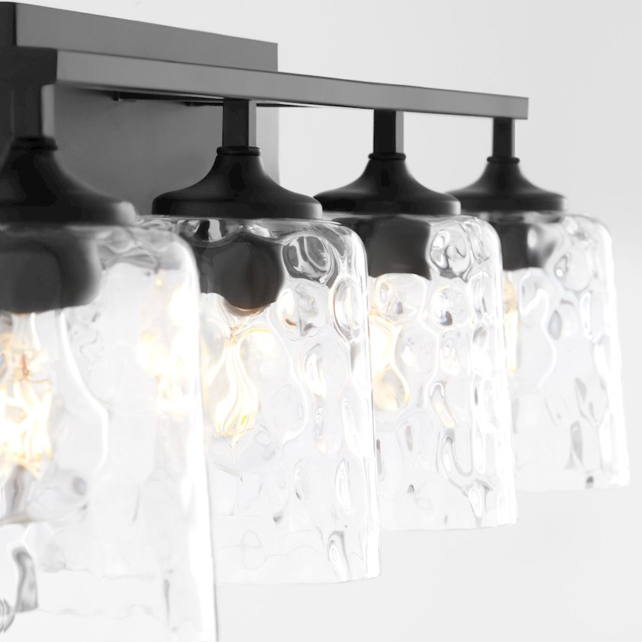 4 Light Bathroom Vanity Light, Matte Black