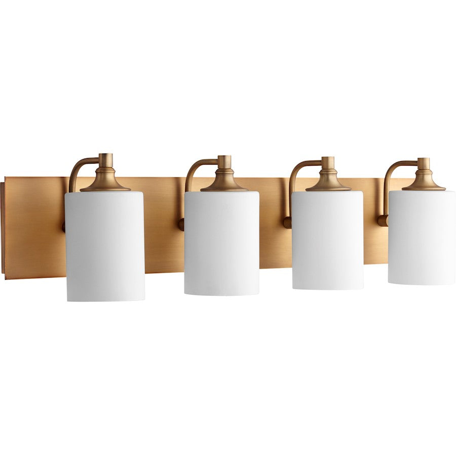 Quorum Celeste 4 Light Vanity, Aged Brass