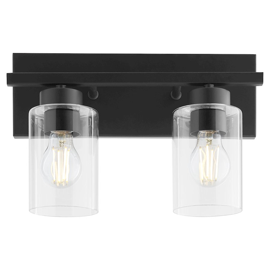 2 Light Bathroom Vanity Light, Matte Black
