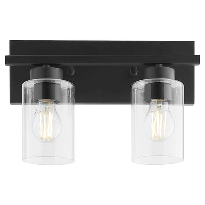 2 Light Bathroom Vanity Light, Matte Black