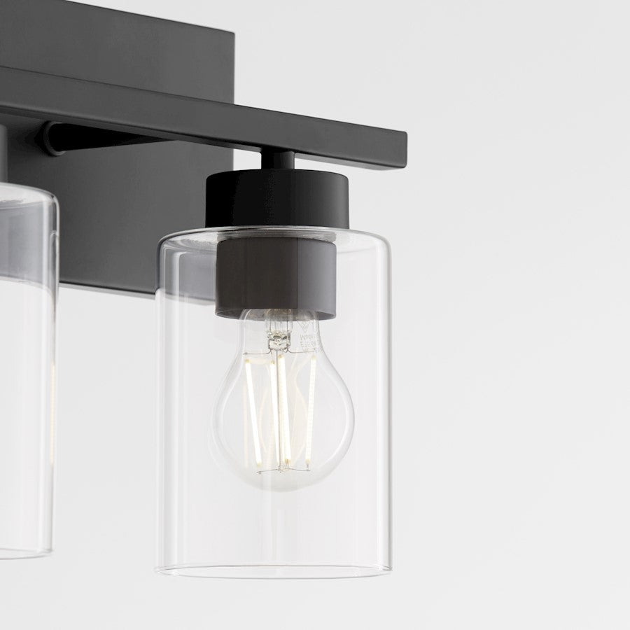 2 Light Bathroom Vanity Light, Matte Black