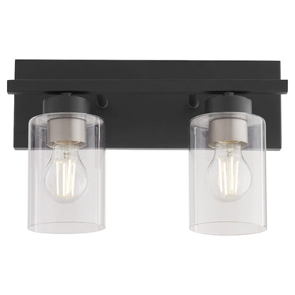2 Light Bathroom Vanity Light, Matte Black