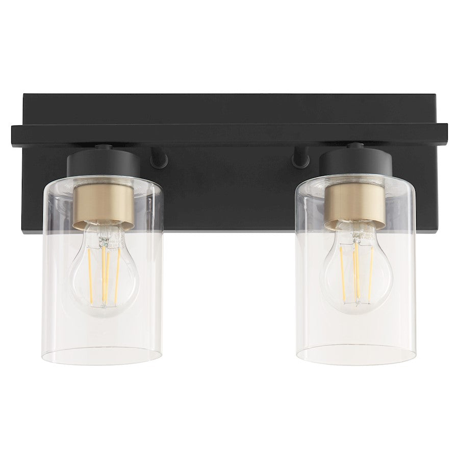 2 Light Bathroom Vanity Light, Matte Black
